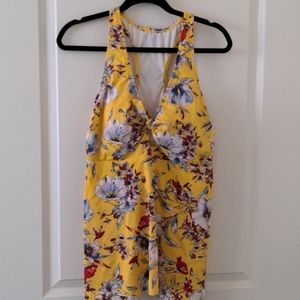 Yellow Floral Racer Back Tankini size 20W